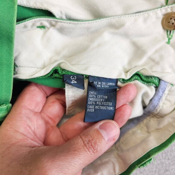 Polo Ralph Lauren Shorts Mens 34 Green Whale Print Vintage Nautical Sea Ocean - Picture 9 of 14